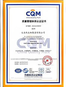 質(zhì)量管理體系證書(shū)中文